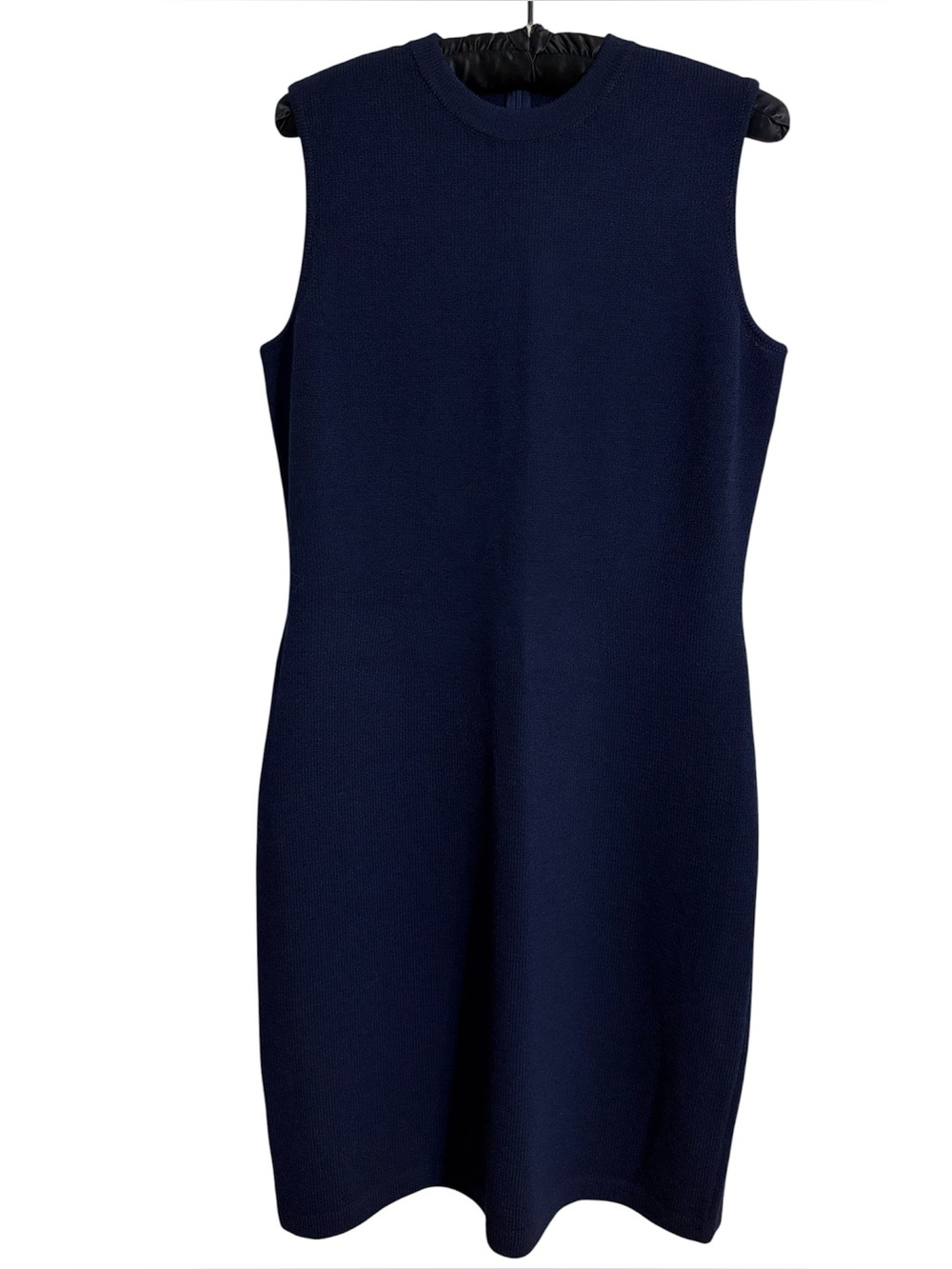 St. John Sleeveless Navy Knit Shift Dress - Classic Women's Dress